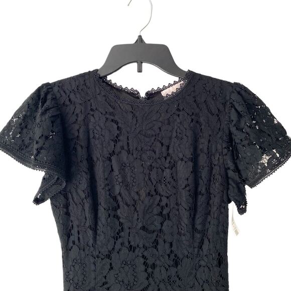 Rachel Parcell Black Lace Cap Sleeve Sheath Midi Dress size XS NWTs - Picture 3 of 10